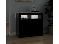 Aparador con luces LED negro 80x35x75 cm