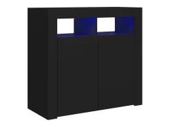 Aparador con luces LED negro 80x35x75 cm
