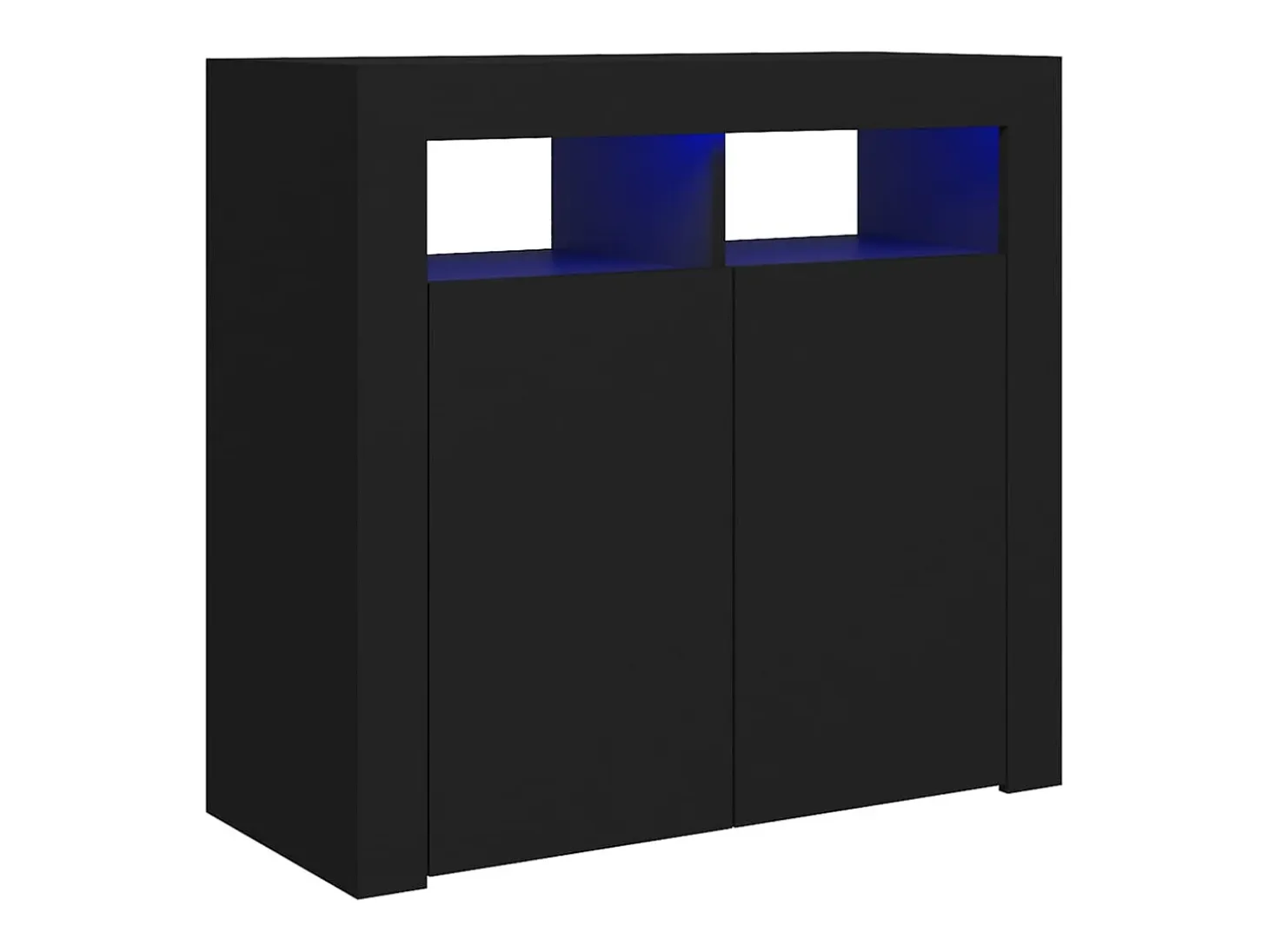 Aparador con luces LED negro 80x35x75 cm