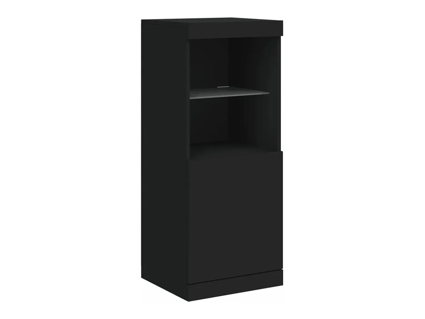 Aparador con luces LED negro 162x37x100 cm