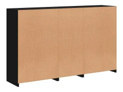 Aparador con luces LED negro 162x37x100 cm