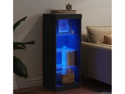 Aparador con luces LED negro 41x37x100 cm