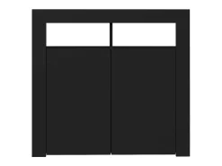 Aparador con luces LED negras 80x35x75 cm