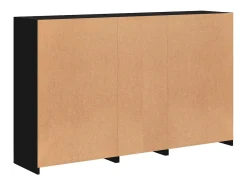 Aparador con luces LED negras 162x37x100 cm
