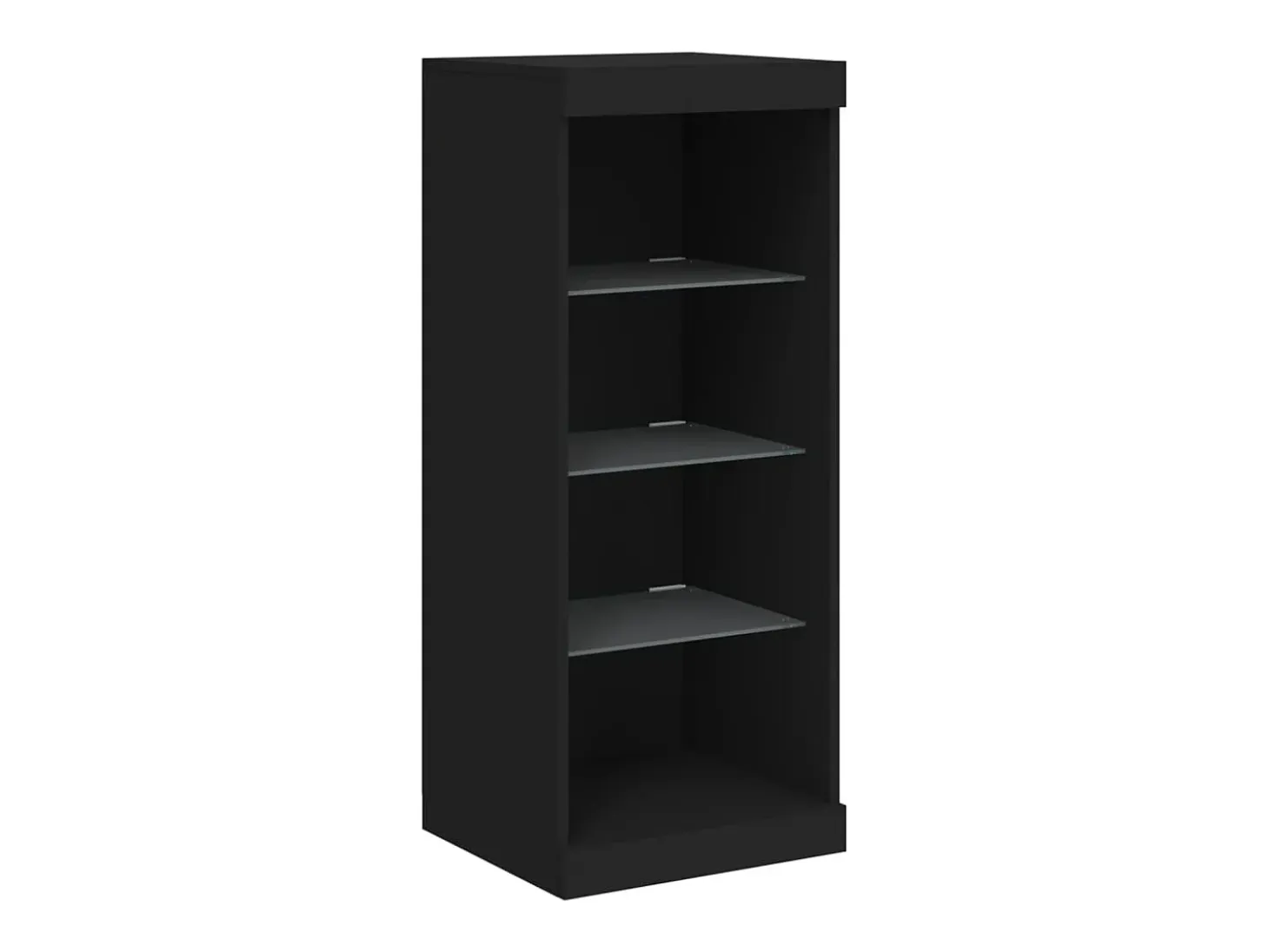 Aparador con luces LED negro 162x37x100 cm