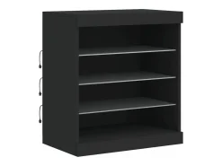 Aparador con luces LED negro 142,5x37x67 cm