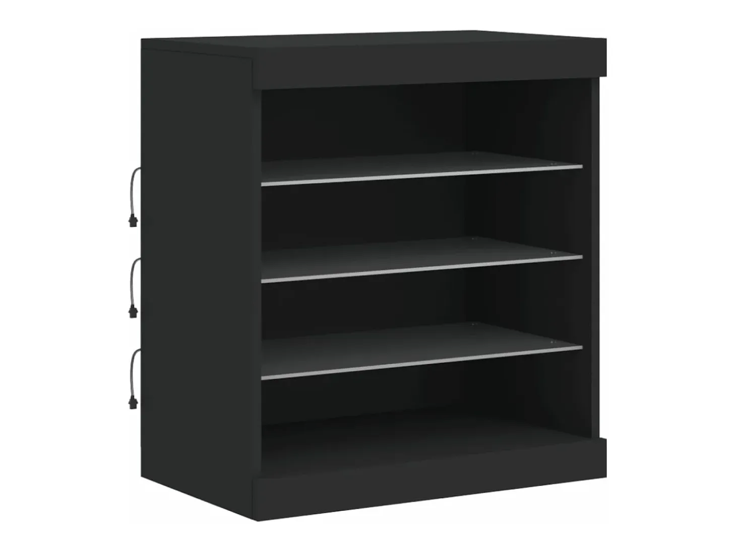 Aparador con luces LED negro 142,5x37x67 cm