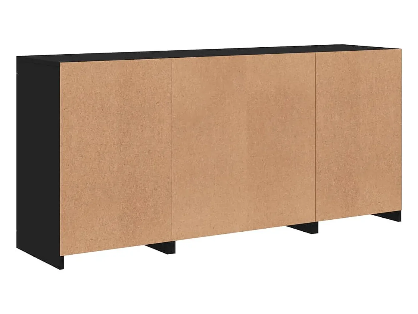 Aparador con luces LED negro 142,5x37x67 cm