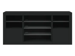 Aparador con luces LED negro 142,5x37x67 cm