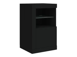 Aparador con luces LED negro 142,5x37x67 cm