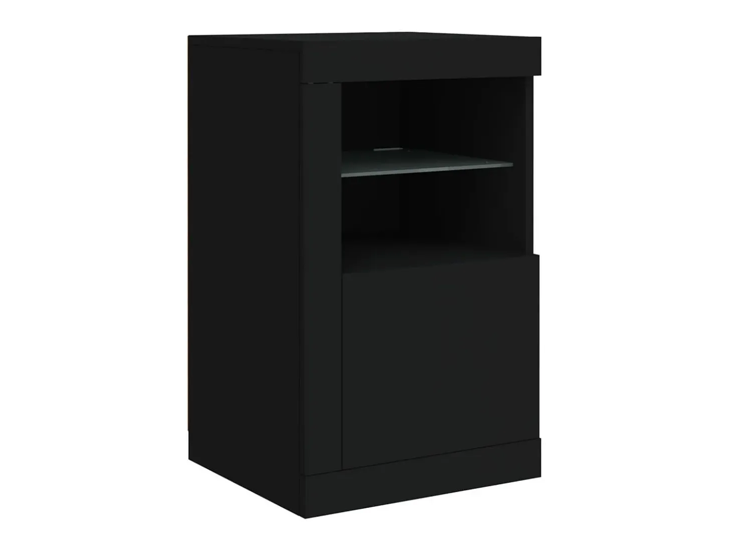 Aparador con luces LED negro 142,5x37x67 cm