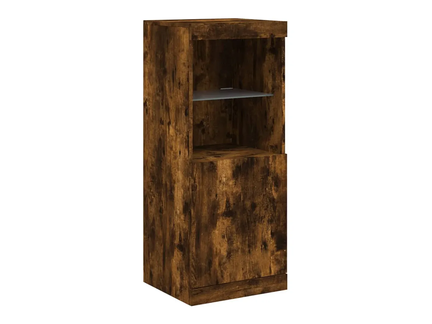 Aparador con luces LED roble ahumado 41x37x100 cm ES353372