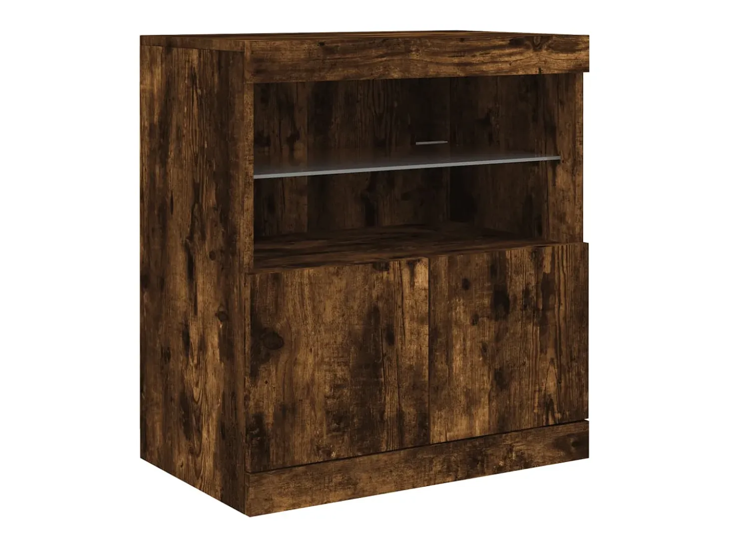 Aparador con luces LED roble ahumado 60x37x67 cm