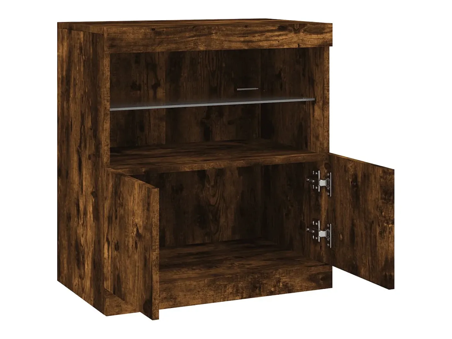 Aparador con luces LED roble ahumado 60x37x67 cm