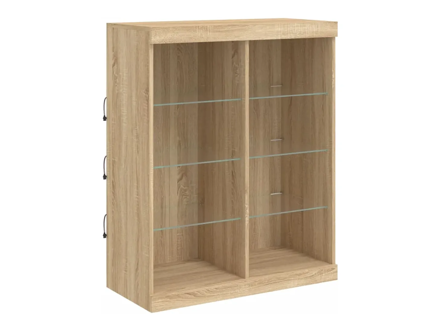 Aparador con luces LED roble Sonoma 202x37x100 cm