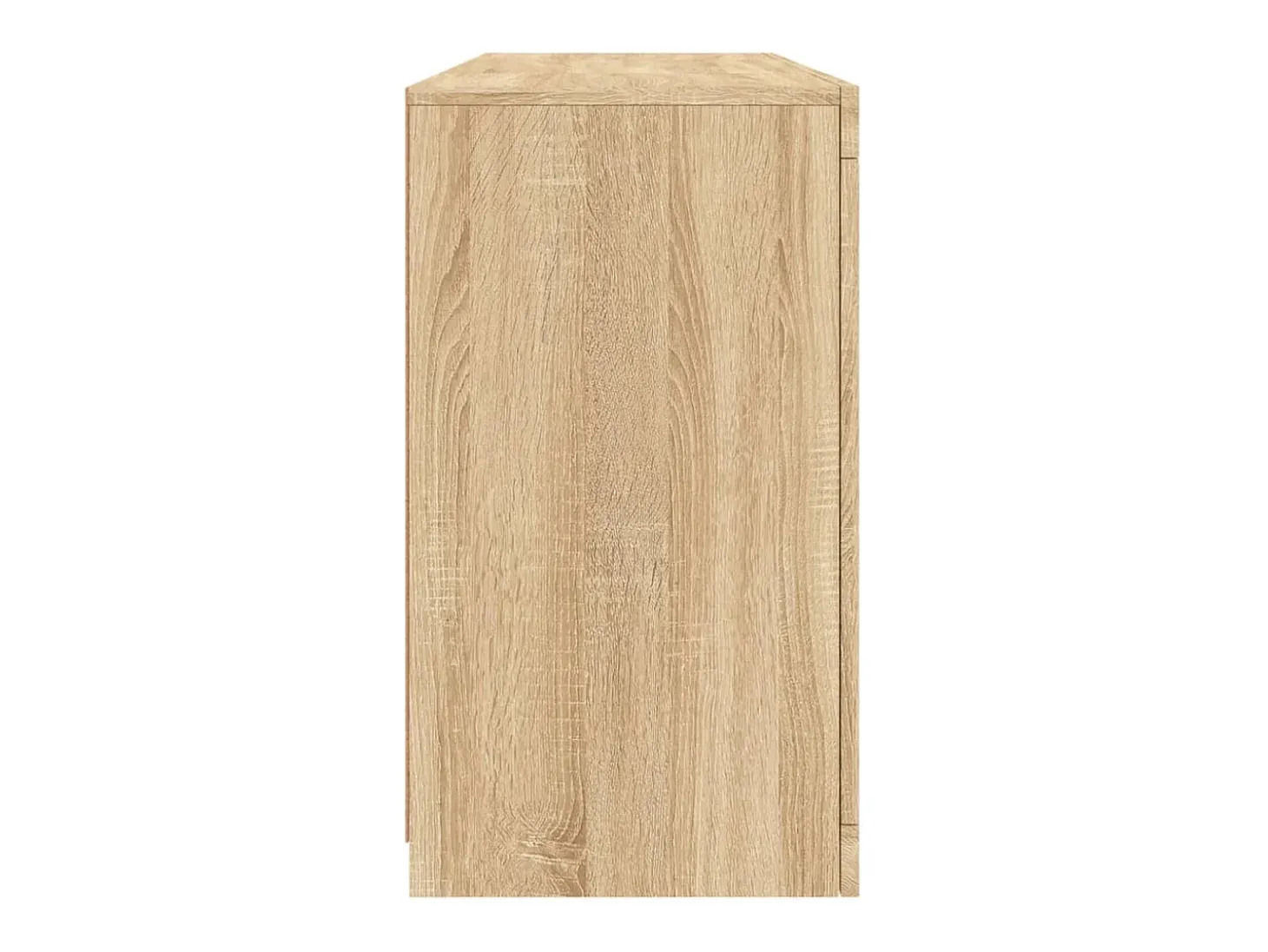 Aparador con luces LED roble Sonoma 142,5x37x67 cm