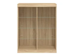 Aparador con luces LED roble Sonoma 81x37x100 cm
