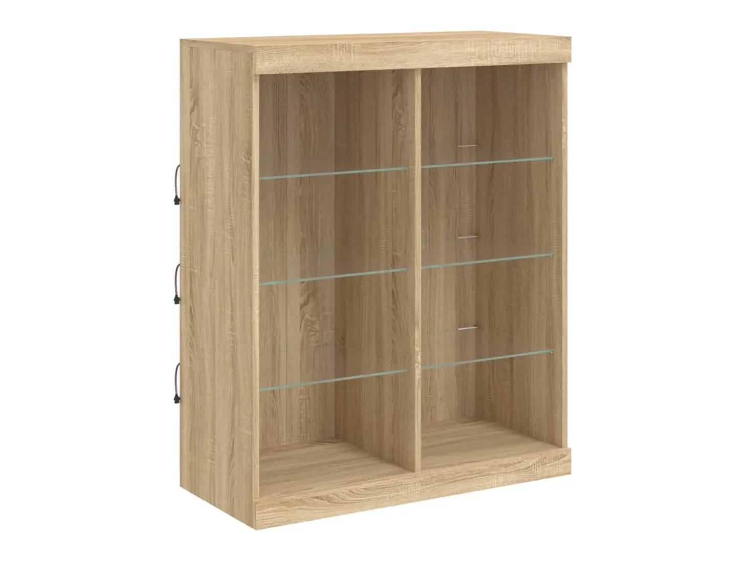 Aparador con luces LED roble Sonoma 81x37x100 cm
