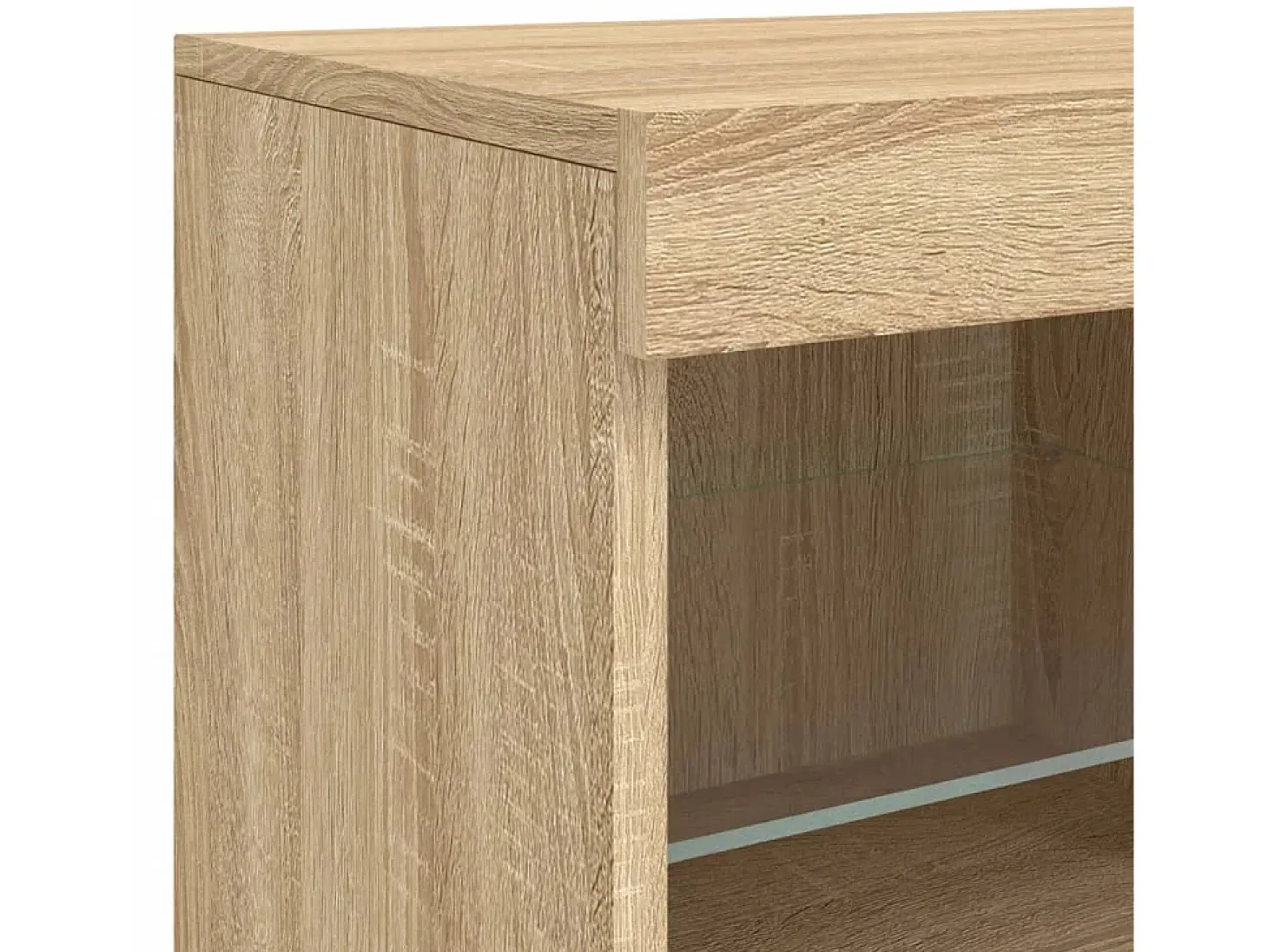 Aparador con luces LED roble Sonoma 81x37x67 cm