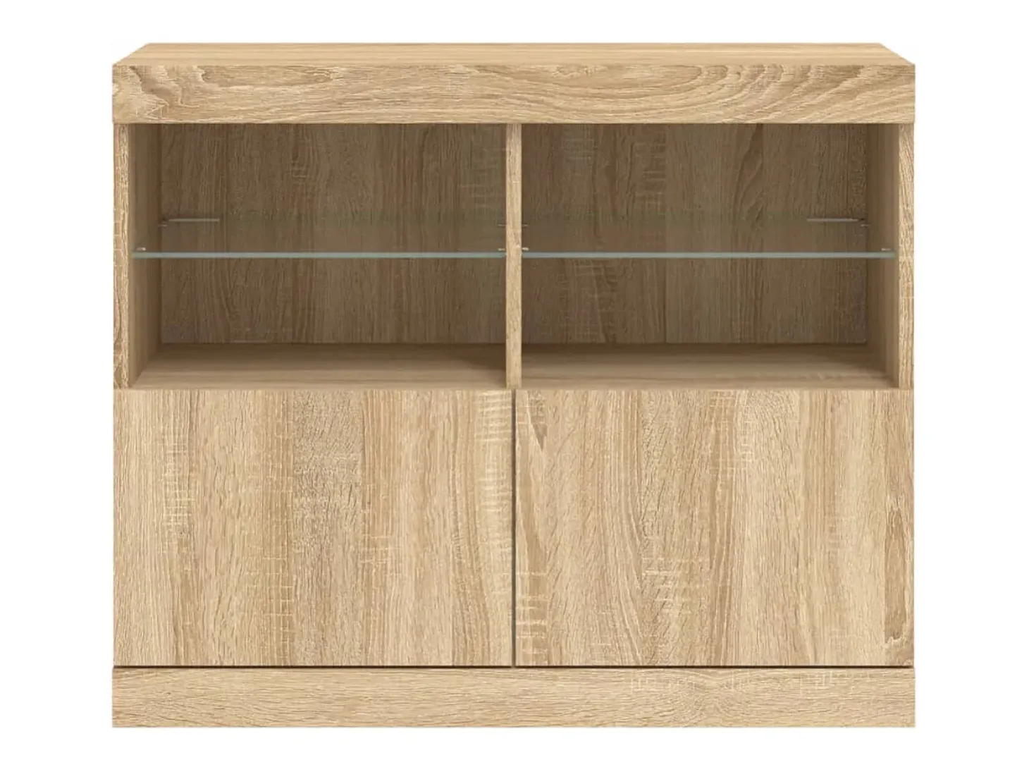 Aparador con luces LED roble Sonoma 81x37x67 cm