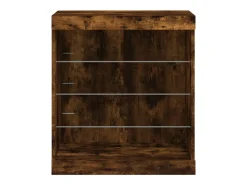 Aparador con luces LED roble ahumado 60,5x37x67 cm