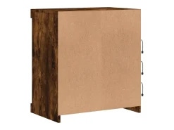 Aparador con luces LED roble ahumado 60,5x37x67 cm