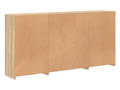 Aparador con luces LED roble Sonoma 202x37x100 cm