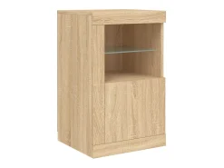 Aparador con luces LED roble Sonoma 123x37x67 cm