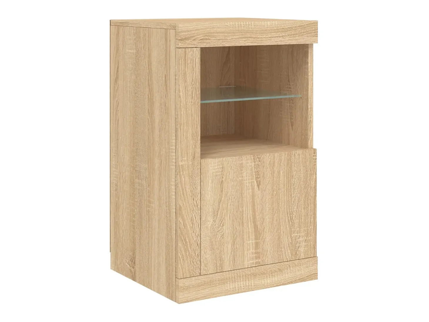 Aparador con luces LED roble Sonoma 123x37x67 cm