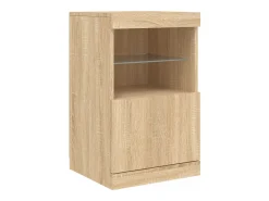 Aparador con luces LED roble Sonoma 123x37x67 cm