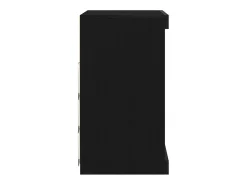Aparador con luces LED Roble negro 60,5x37x67 cm
