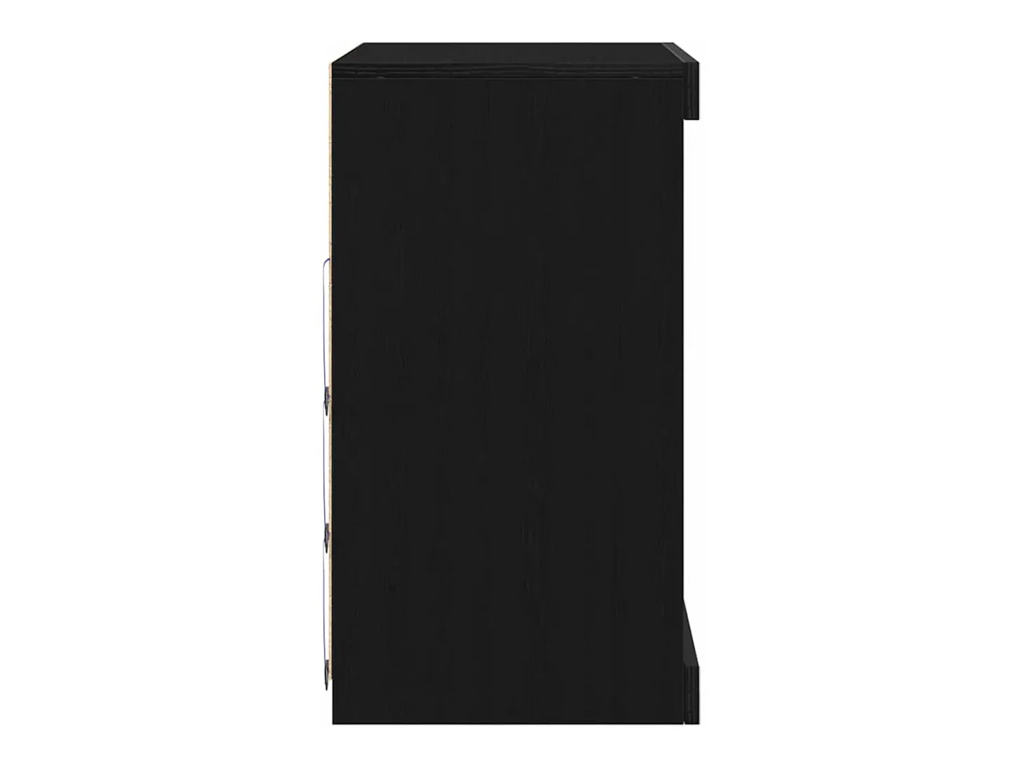 Aparador con luces LED Roble negro 60,5x37x67 cm