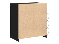 Aparador con luces LED Roble negro 60,5x37x67 cm