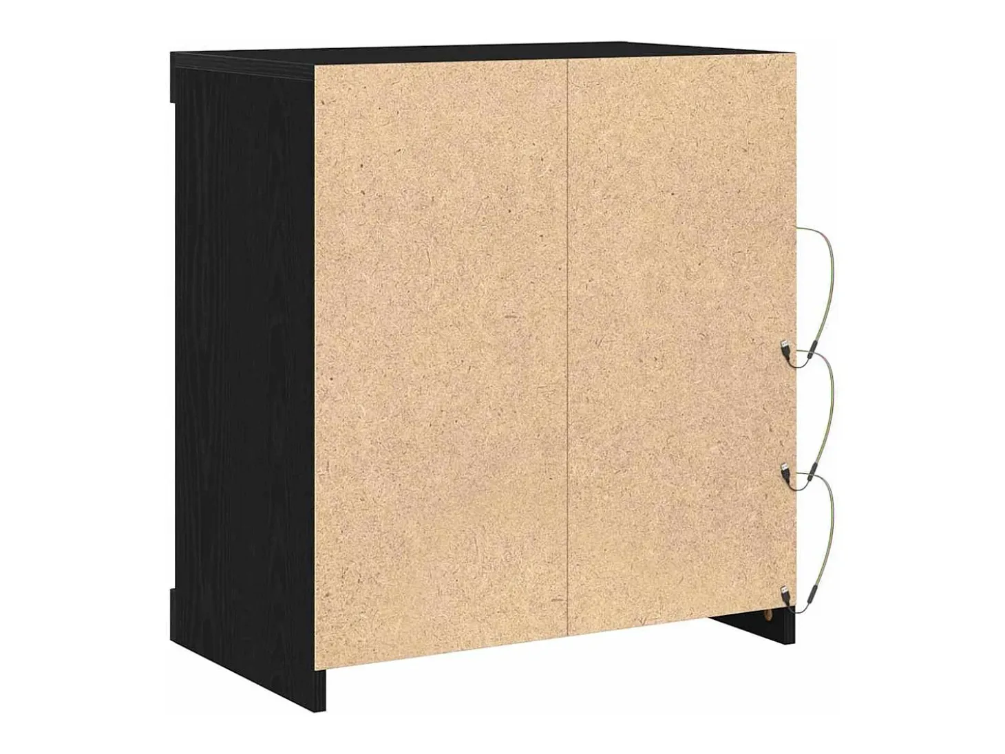Aparador con luces LED Roble negro 60,5x37x67 cm