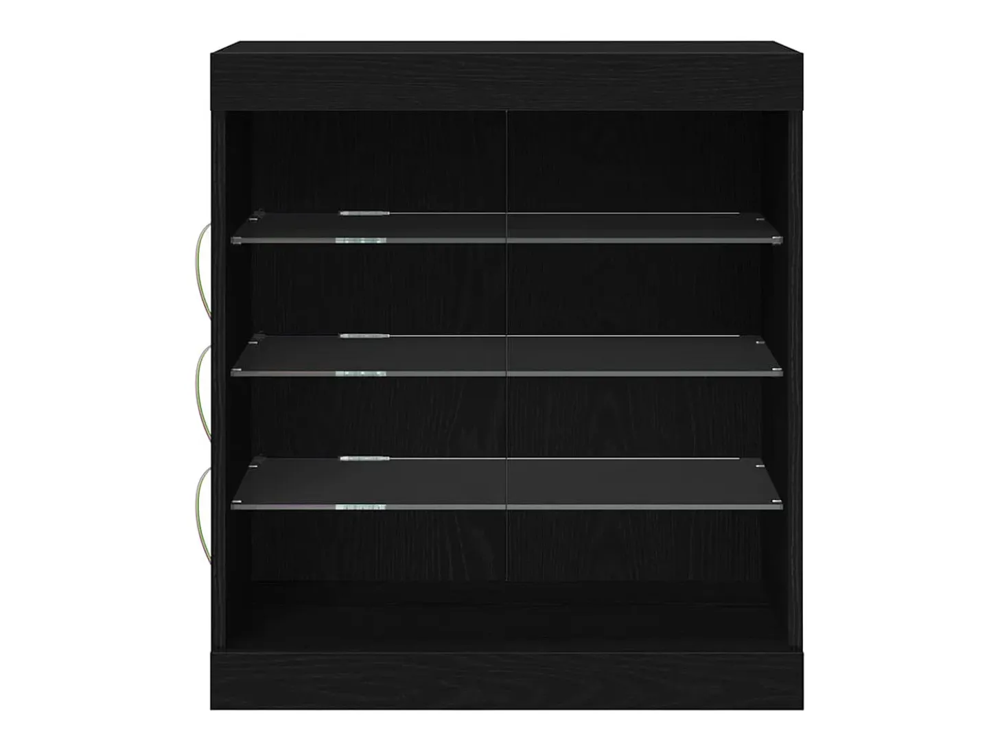 Aparador con luces LED Roble negro 60,5x37x67 cm