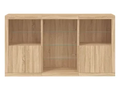 Aparador con luces LED roble Sonoma 181,5x37x100 cm