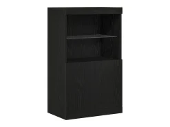 Aparador con luces LED Roble Negro 60x37x100 cm