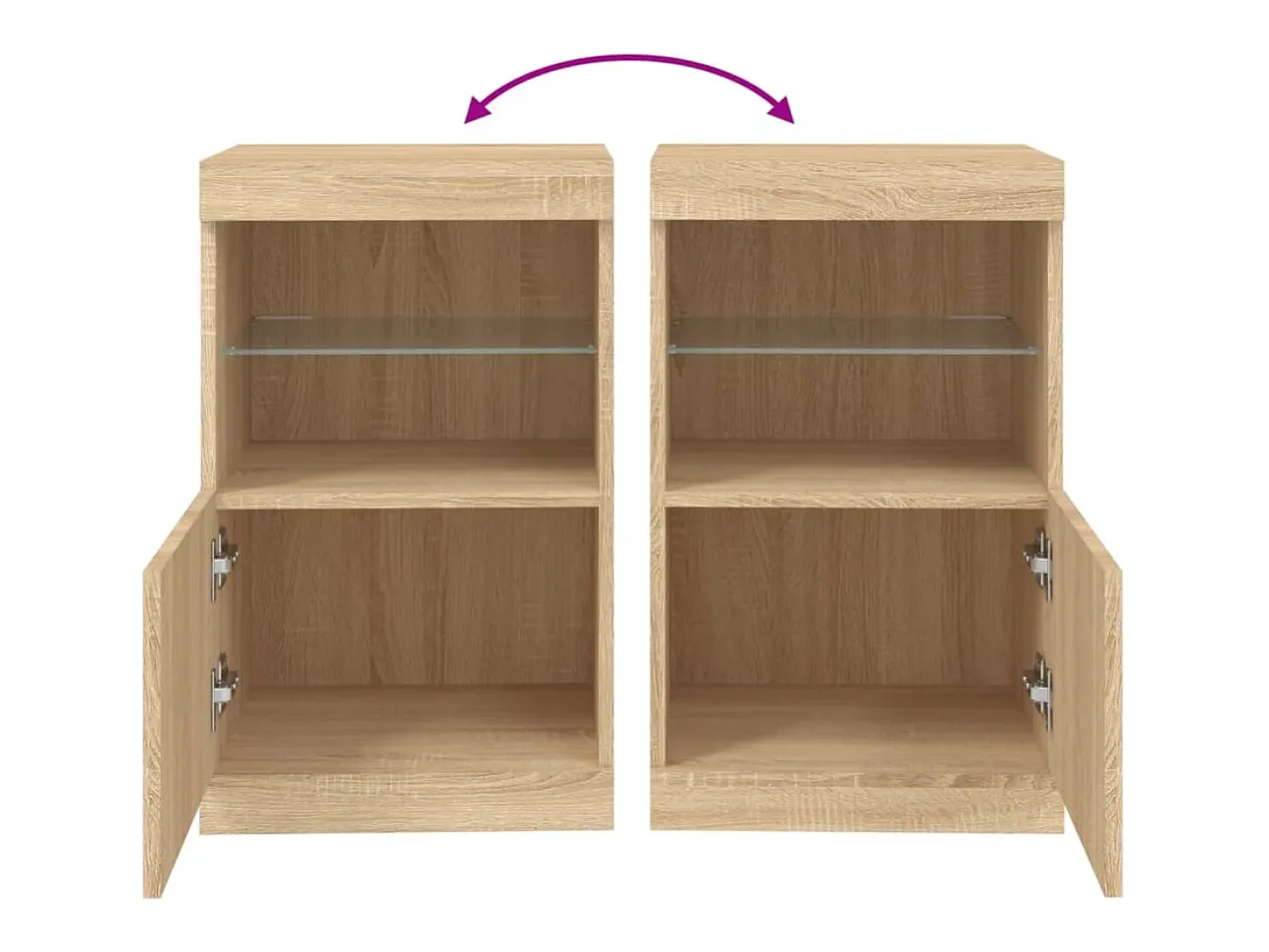 Aparador con luces LED roble Sonoma 41x37x67 cm