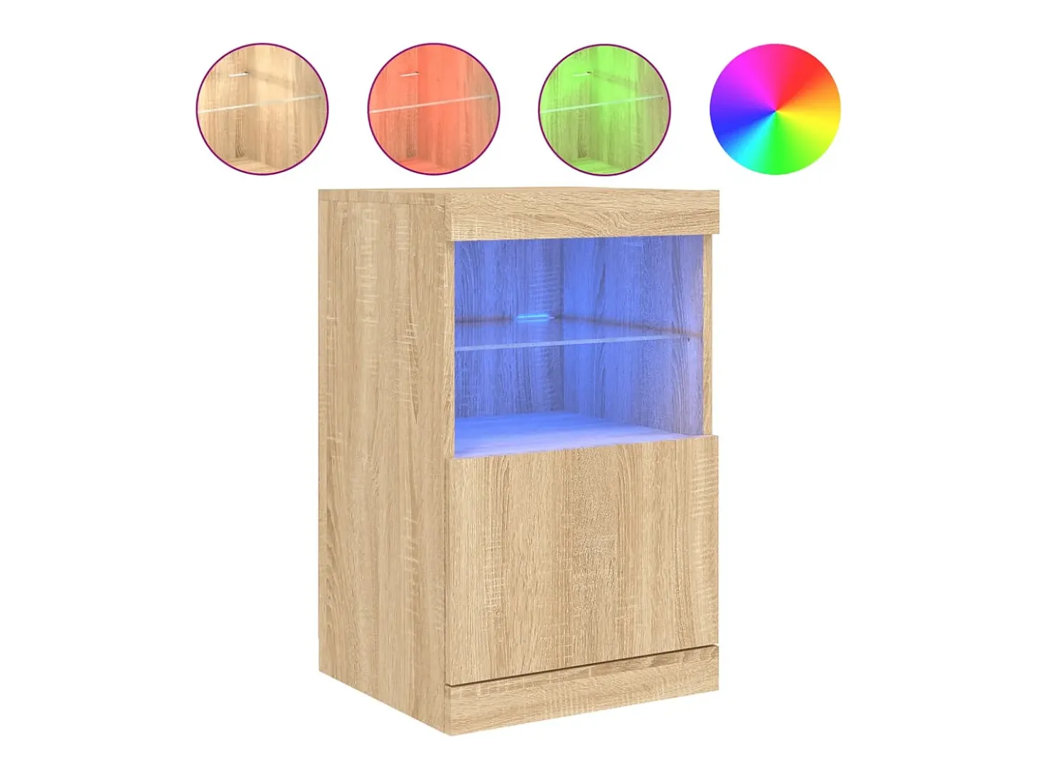Aparador con luces LED roble Sonoma 41x37x67 cm