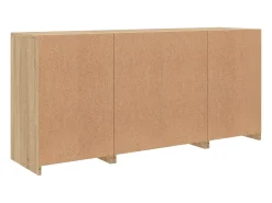 Aparador con luces LED roble Sonoma 142,5x37x67 cm