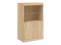 Aparador con luces LED roble Sonoma 181,5x37x100 cm