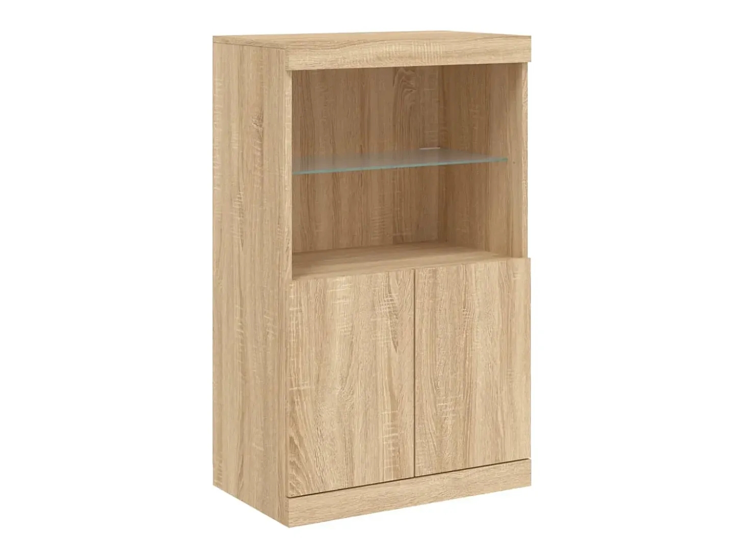 Aparador con luces LED roble Sonoma 181,5x37x100 cm
