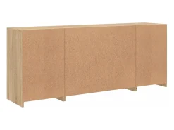 Aparador con luces LED roble Sonoma 163x37x67 cm