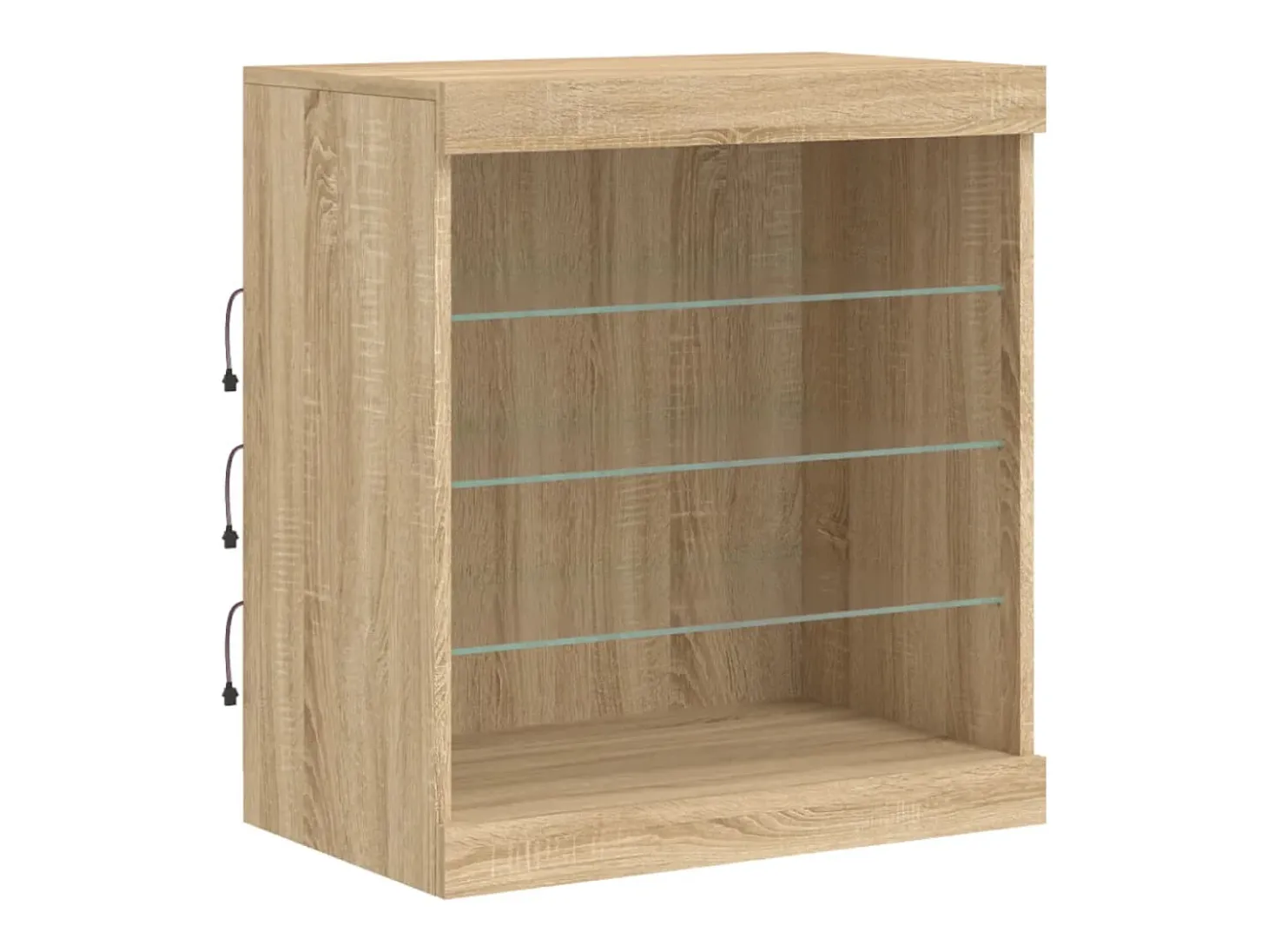 Aparador con luces LED roble Sonoma 60,5x37x67 cm ES823260