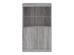 Aparador con luces LED Sonoma gris 60,5x37x100 cm