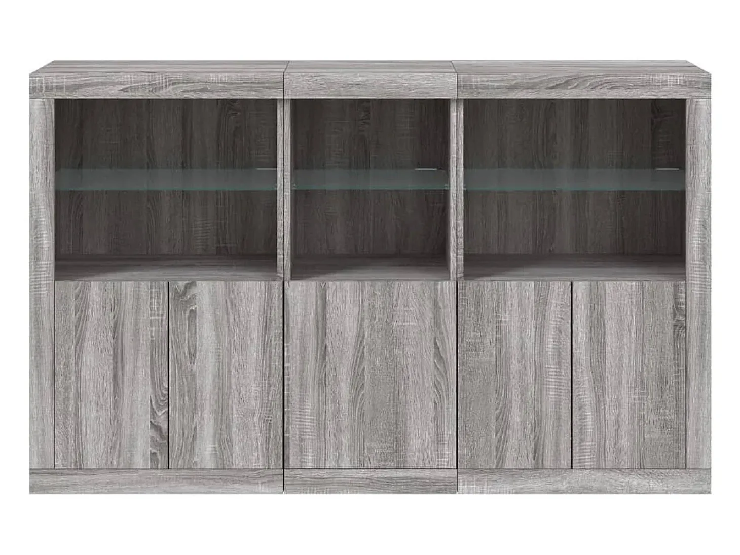 Aparador con luces LED Sonoma gris 162x37x100 cm