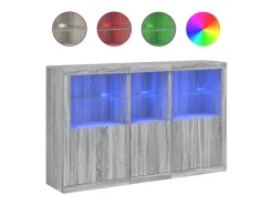 Aparador con luces LED Sonoma gris 162x37x100 cm