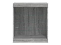 Aparador con luces LED Sonoma gris 60,5x37x67 cm