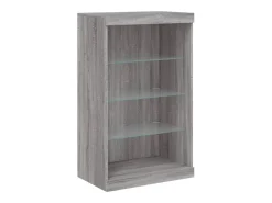 Aparador con luz LED 3 pzas madera de ingeniería gris Sonoma