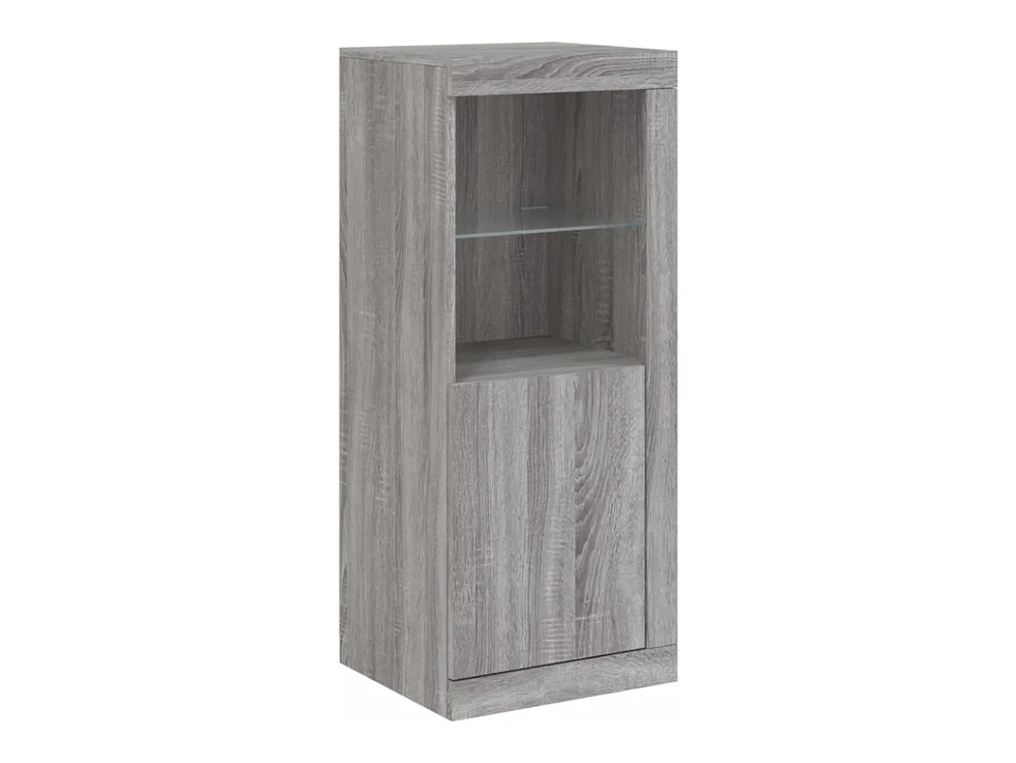 Aparador con luz LED 3 pzas madera de ingeniería gris Sonoma